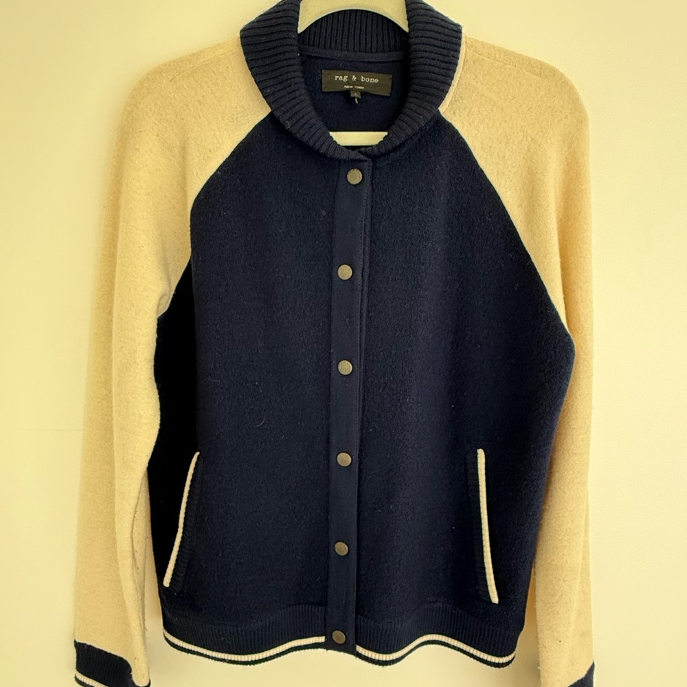 Rag & Bone Women's Navy and Cream Jacket